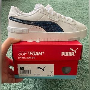 Puma Women's Jada Denim Casual Leather Sneakers